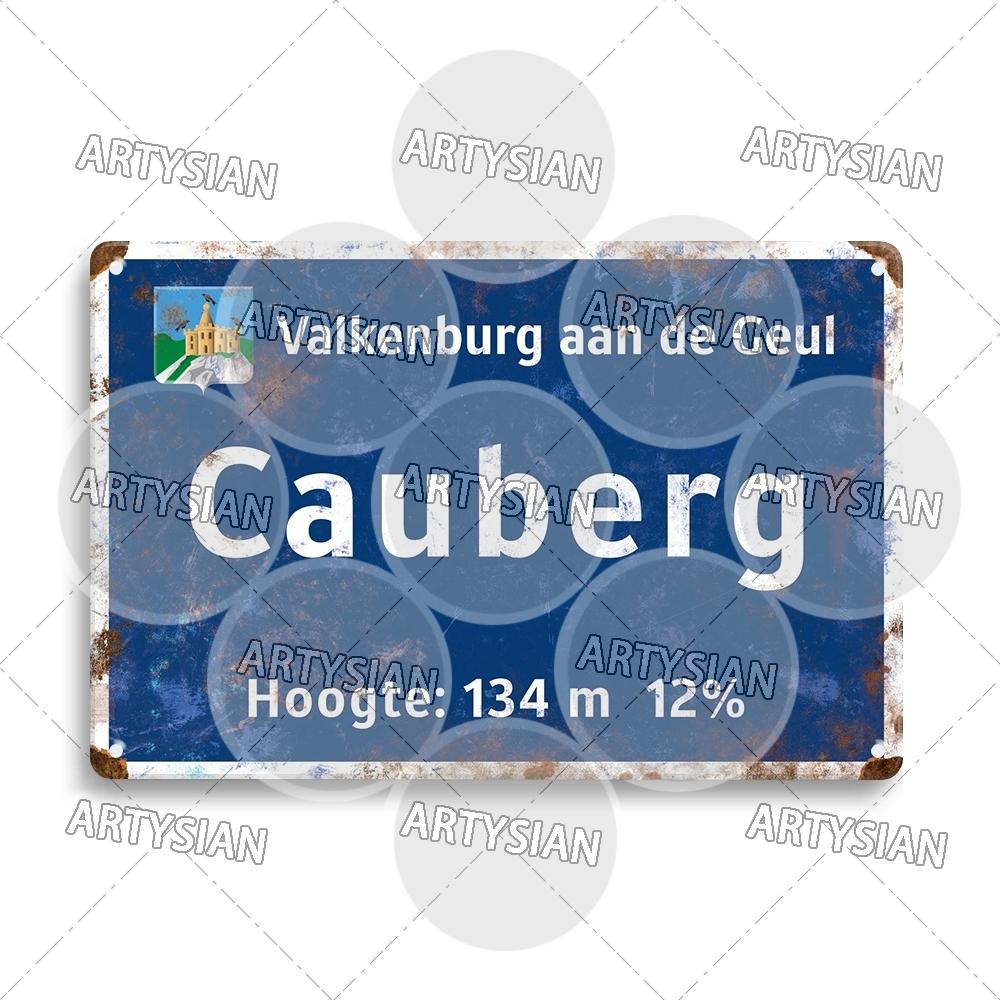 Tour de France Radrennen Radfahren Wahrzeichen Metallplakette Verkehrsschilder Österreich Italien Alpe d Huez Alto de L Angliru Poggio