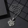 Zinc Alloy Tiger Pendant Necklace Men European American Domineering Punk Hip Hop Cool Full Zircon Personalized Cuban Chain Neck Jewelry Gift