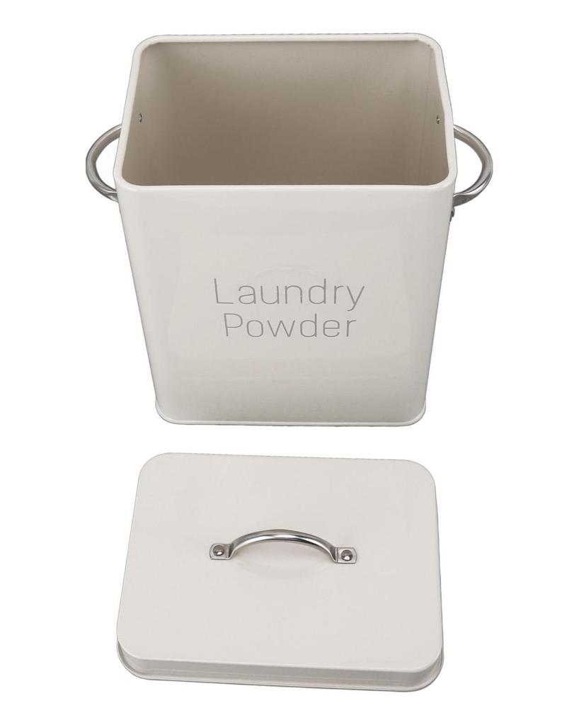 Metal Laundry Room Container with Dual Side Handles with Spoon Lid Farmhouse Laundry Powder