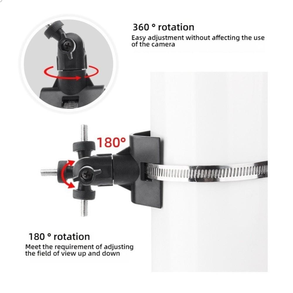 Metal Clamp Camera Pole Mount Bracket Plastic Pipe Mount Bracket for Arlo/Wyze/Eufy Cam Wall Pipe