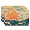 Antique Branches Flower Bird Pattern Washable Placemat Oil Resistant Rectangular Table Pad Home Daily Dinner Use