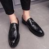 Italian  Casual Brands Tassel Style Patchwork Style Formal Luxury Shoes  Men Loafers  Leather Driving Shoe Big Size 4647