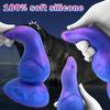 Liquid Silicone Alien Dildo - Realistic Marbled Penis Toy with Anal Plug, Stretching Fantasy Toy for Women & Men, BDSM Adult Sex Toy