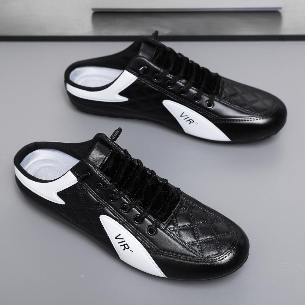 

Summer men s half slippers new simple fashion men s shoes casual shoes teenagers one-pedal trendy shoes 39