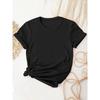 Camiseta Casual Feminina com Gola Redonda e Manga Curta com Estampa de Borboleta e Fé Cristã Espanhola