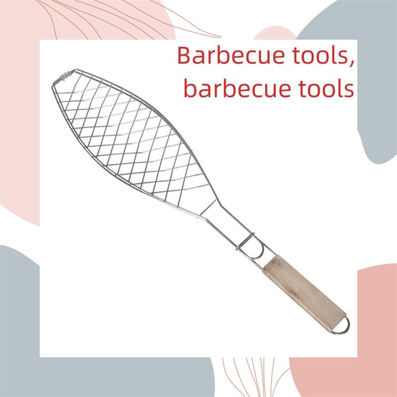 Outdoor Roasting Fish Grilling Basket Vegetable with Folding Handle Flexible Nonstick Barbecue Tool Portable Burger Mesh BBQ
