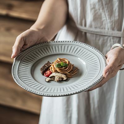 Geschirrsets Setzt Essen Ab Unregelmäßige Perlen Keramikteller Exquisiter Teller Dessert Gastfamilie Westlicher Teller Haushaltsteller