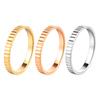 ING Retro Ring Simple Light Luxury Niche Design Gear Ring Striped Female Titanium Steel
