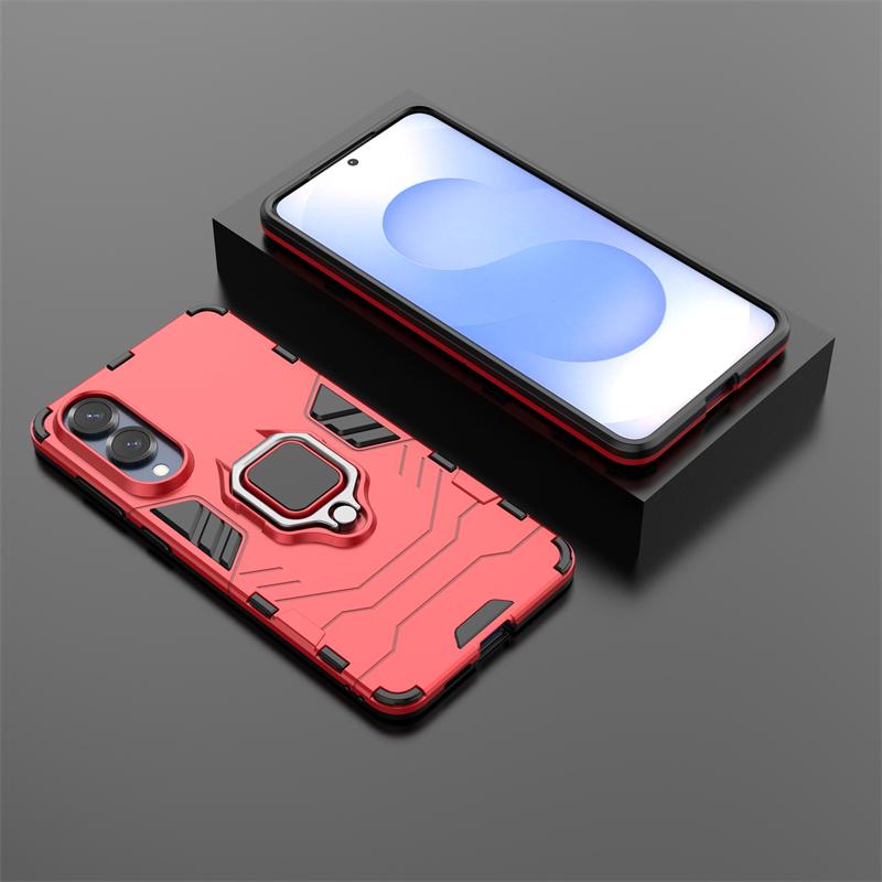 

Чехол для телефона с магнитным кольцом для Samsung Galaxy S25 Edge, тонкий противоударный защитный чехол Funda Back Cover For Samsung S25 Slim красный