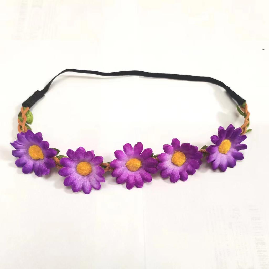 Unique Floral Wreath Daisy Hair Accessories Elastic Flower Headband Headwear For Festivals And Weddings Halloween Party