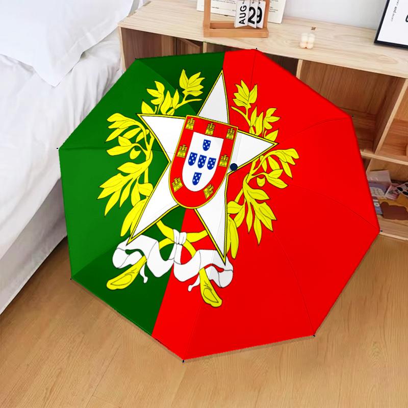 Portuguese Coat Of Arms Automatic Folding Umbrella - 8-Rib Travel Umbrella with Auto Open/Close & Portable Gifts for holidays or birthdays