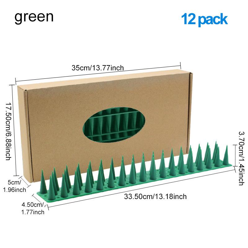 12Pcs Gardening Bird Repellent Mat Fence Wall Spikes Bird Spikes Burglar Anti Cat Climb Anti-Bird Spikes Straps Yard Supply Tool