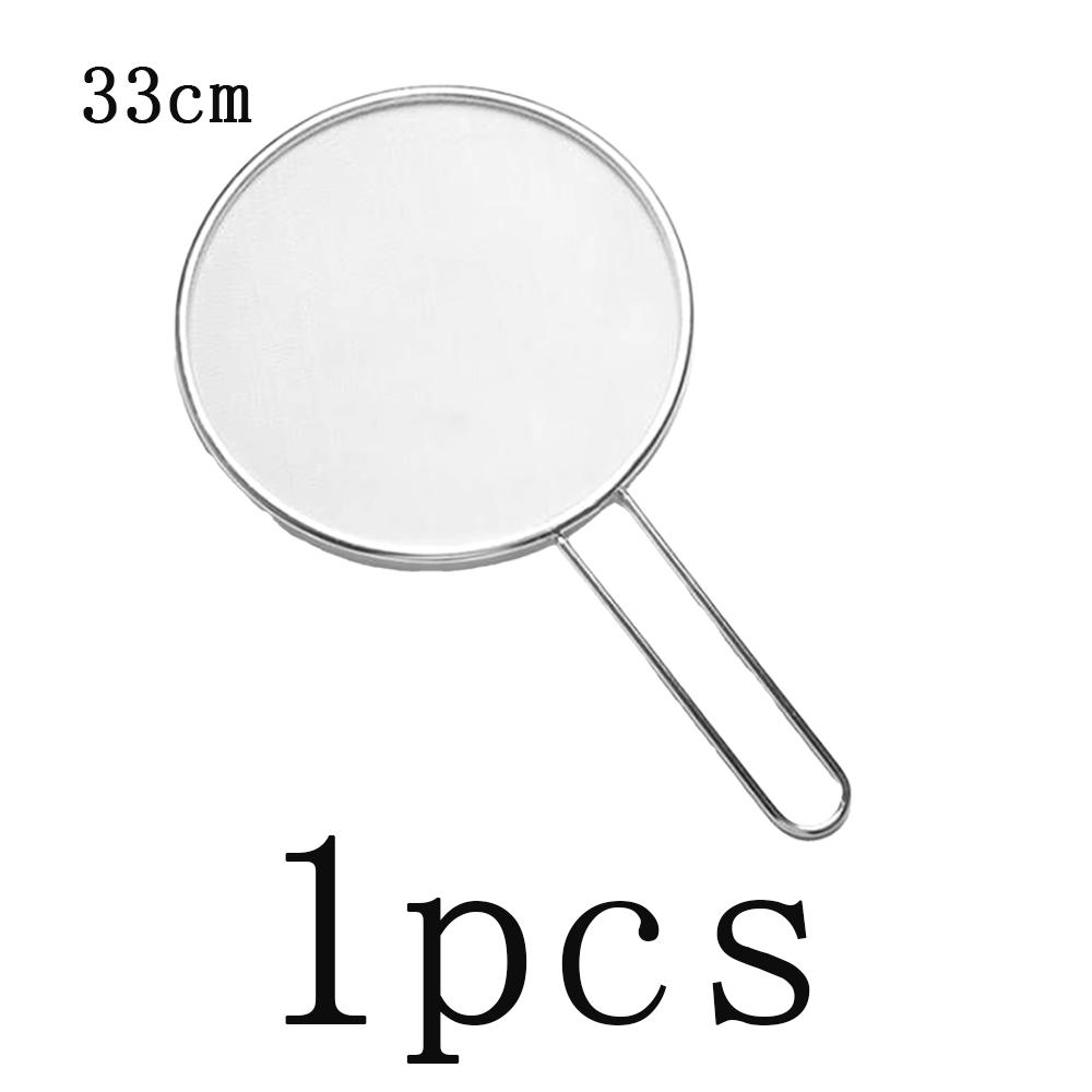1pcs 29/33cm Stainless Steel Oil Splash Screen Circular Oil Shield Hollow Handle Anti Scald Used For Kitchen Deep Frying Cooking
