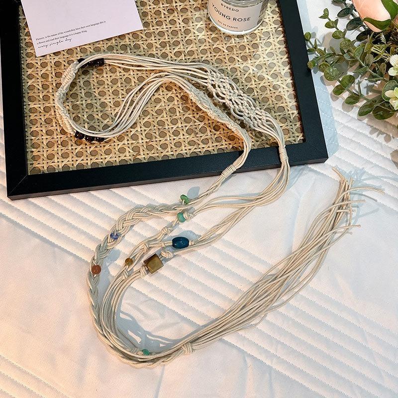Meier Waist rope braided hemp rope waist chain thin belt women's hemp rope belt