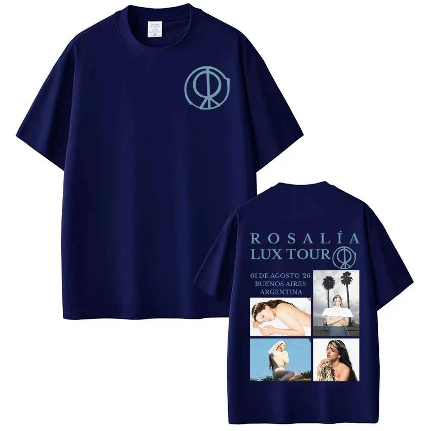 Rosalía "LUX TOUR" Buenos Aires Argentina 2026 Double-Sided Graphic White T-Shirt | Latin Pop Music Fan Concert Merch Tee