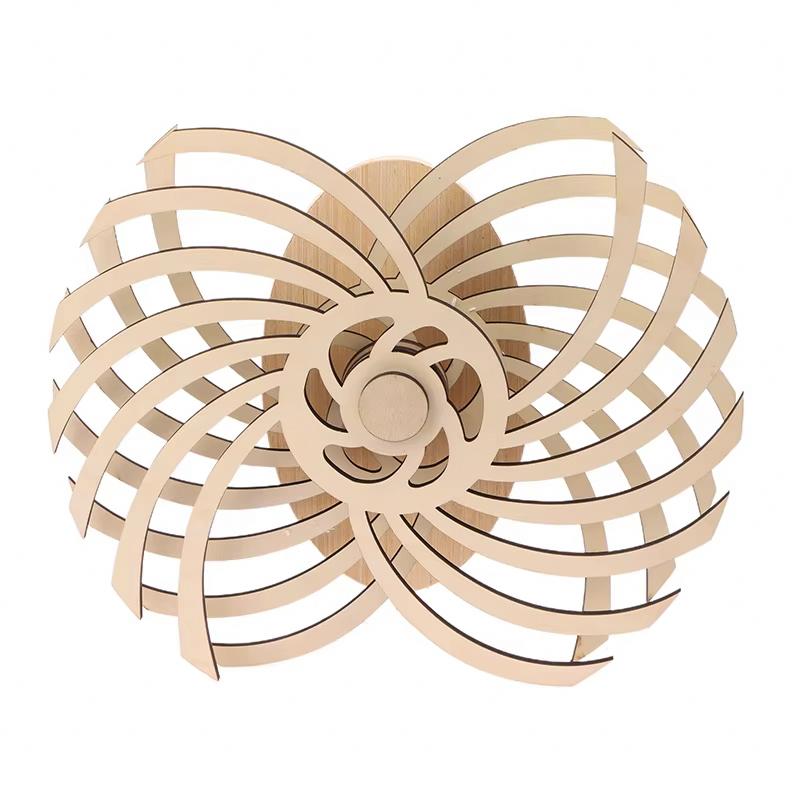 1PC Sculptures Artistic Ornaments Handmade Wooden Windmill Shape Moving Gifts Rotating Elegant Wall Hangings Gifts 35cm