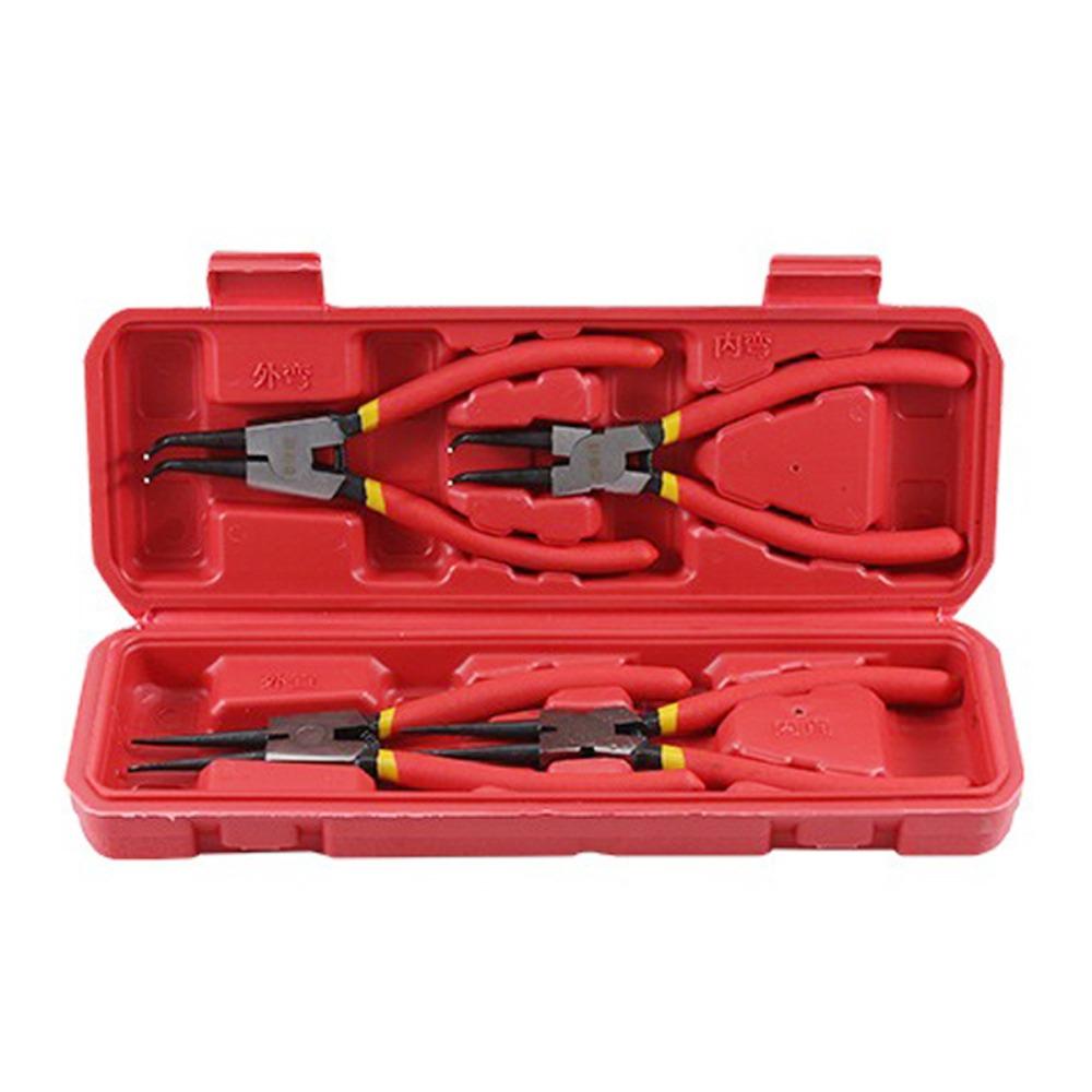 

Пассатижи из хром-ванадиевой стали 7/9 дюймов с внутренним изгибом для стопорных колец, длинногубцы двойного назначения для стопорных колец