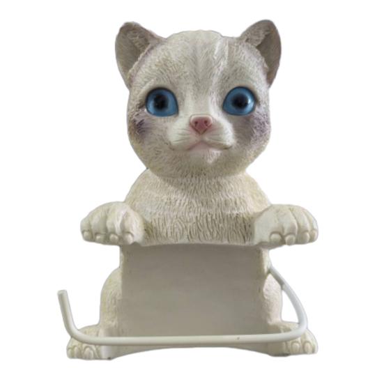 Wall Mounted Toilet Paper Holder Simple Installation Realistic 3D Printed Cat Paper Towel Holder Bathroom Decoration