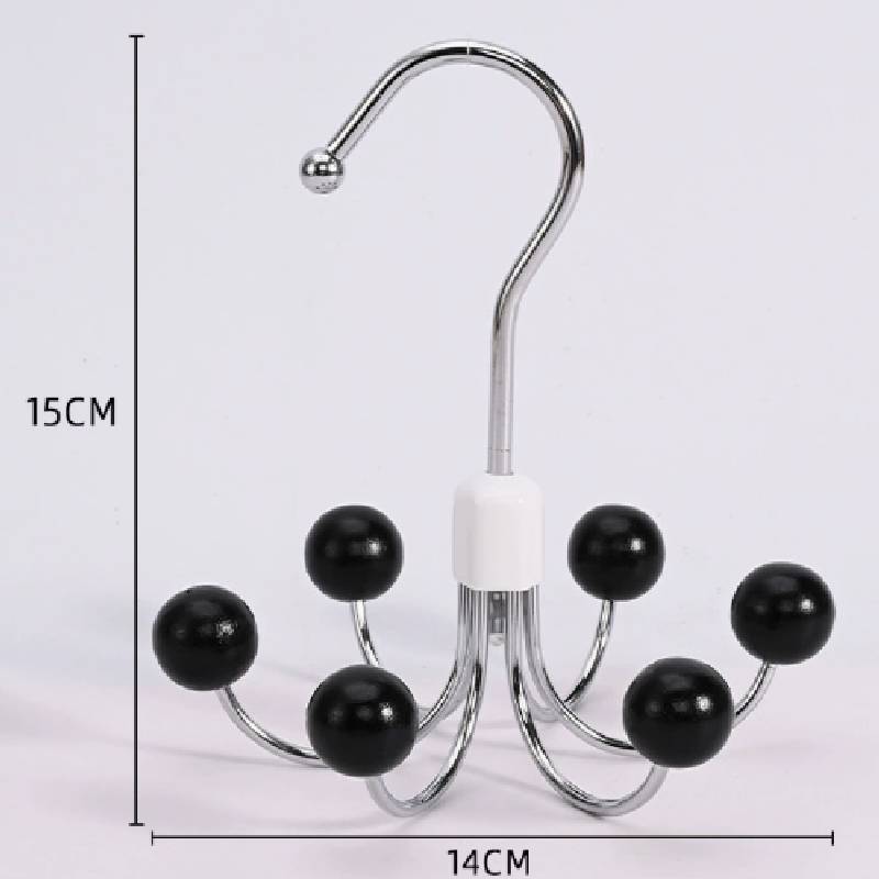 Multifunction Metal Clothes Hanger With Rotatable Hooks For Bedroom Closet Storage