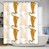 Animal Print Shower Curtain Set With Leopard Design For Bathroom Decor Yellow Tones Size: 180X274Cm (70X108) Made From Waterproo
