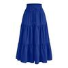 Gonna Estiva da Donna Stile Bohemien Elastica Vita Alta Coulisse Regolabile Gonna a Torta Linea ad A Colore Unito