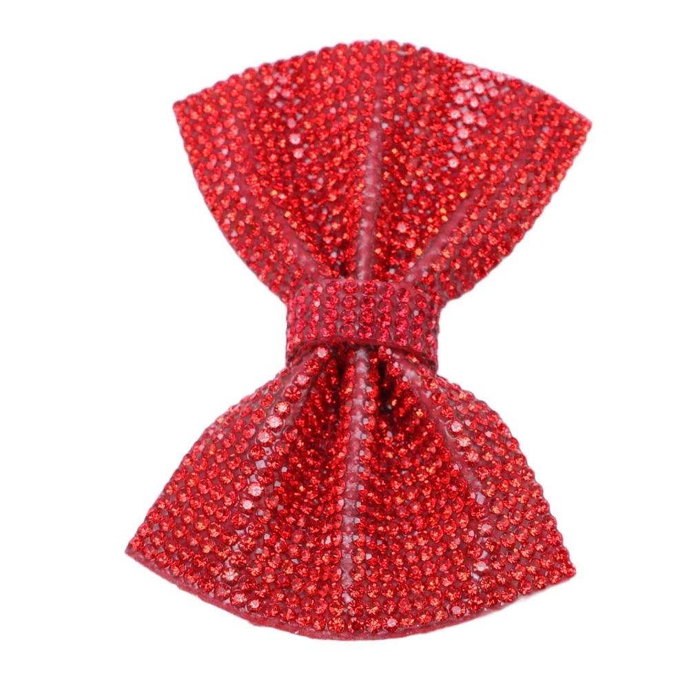 2pcs Shiny Design Sequin Hair Clips Handmade Crystal Rhinestone Bows Glitter Hair Bows  For Women
