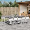 Vidaxl 11-Cz. Garden Furniture Set With Cushions, White, Textilene