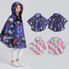 Children's New Style Poncho Raincoat for Kindergarten, School Backpack, Water Play, Lightweight Rain Poncho for 3-12 Years Old, Cartoon Design for