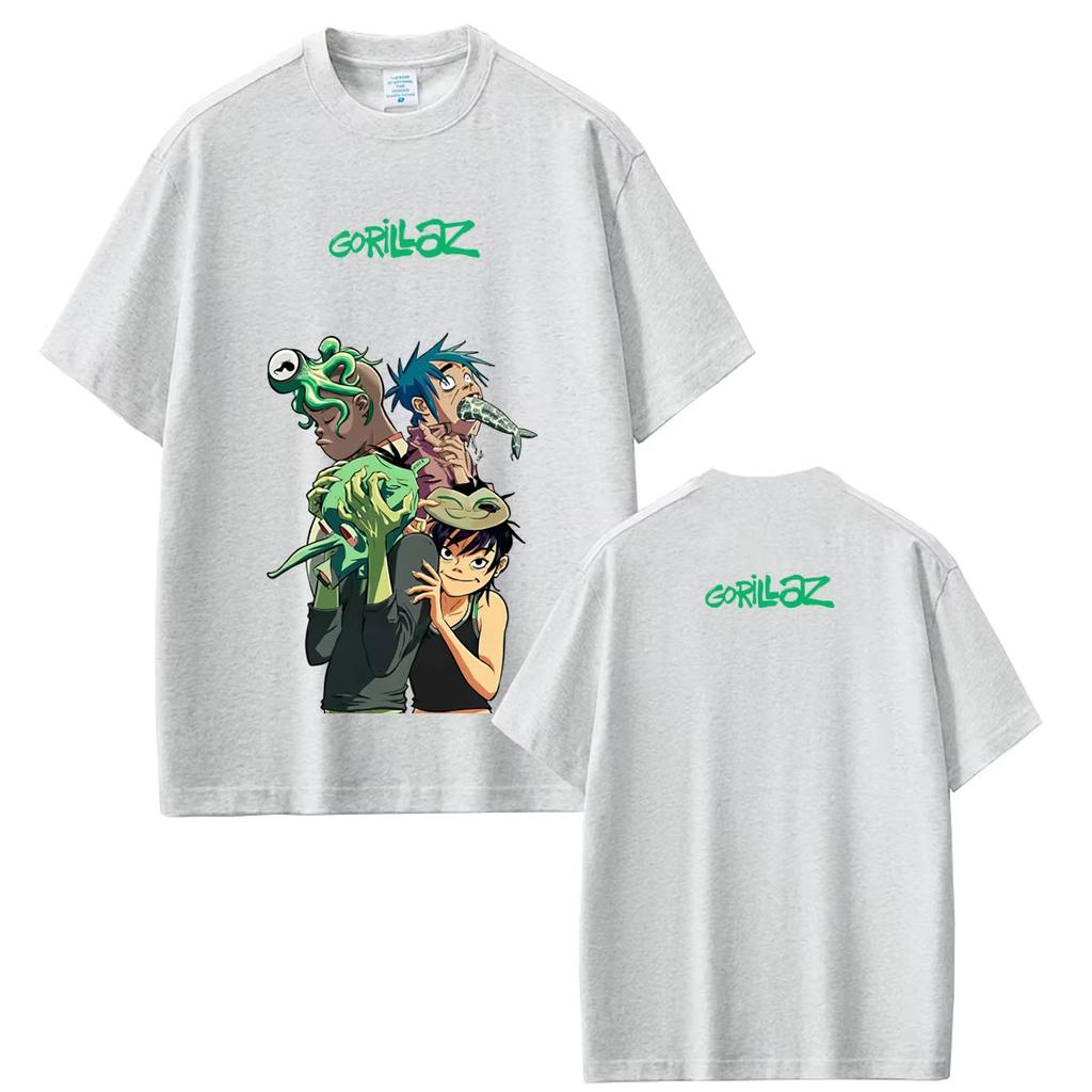 Rock Band Gorillaz Merch Tshirt Summer Unisex Women Fashion Hip Hop Fashion Streetwear Unisexs Gothic Punk T Shirts Tops