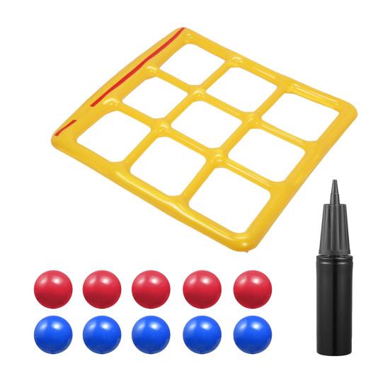 

Надувные игрушки для бассейна, набор игр, надувная шахматная доска «Крестики-нолики» с 10 мячами, безопасная игра, веселая водная игра для всех возрастов жёлтый