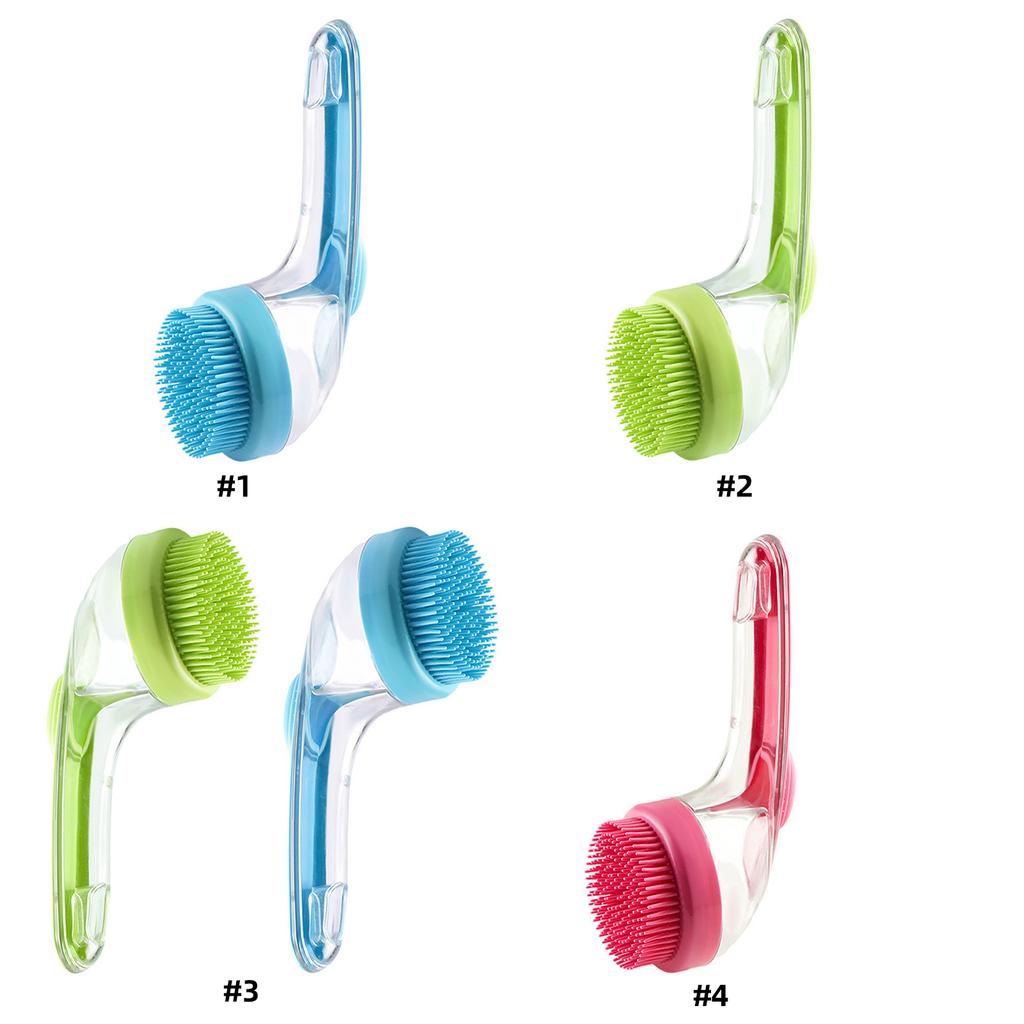 2 In 1 Dog Bath Brush with Built-in Shampoo Dispenser Pet Grooming Bath Massage Brush for Long Short Haired Dogs Cats Shower
