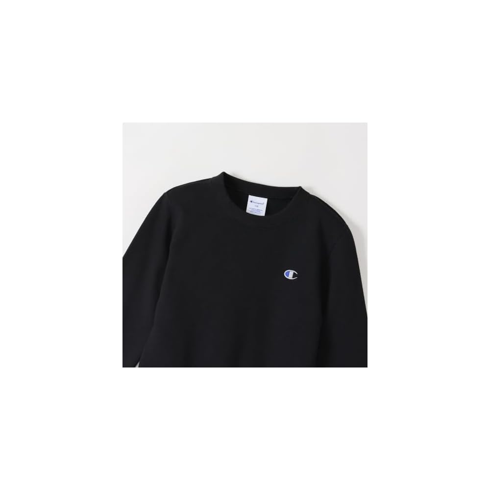 Champion Kids' Long-Sleeve Crew Neck Sweatshirt, 100% Cotton, USA, One-Point Logo, Basic, CK-Y001Z,