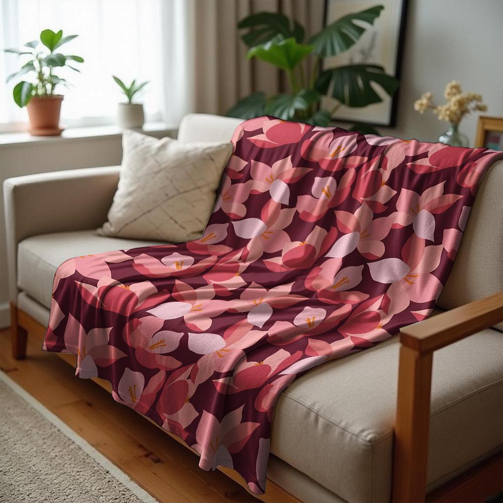 Burgundy Leopard Star Motif Soft Flannel Blanket Breathable Warm Throw for Office Car Sofa Kids Room Birthday Xmas Gift