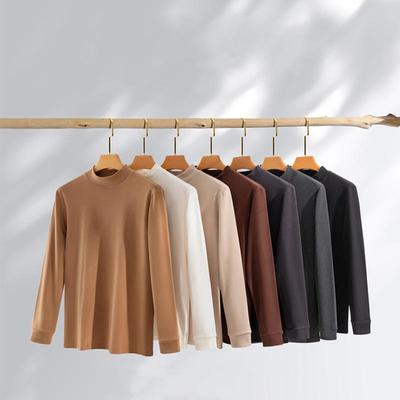 Zirunking Herbst Frühling Unisex Langarmshirts Rollkragen Wende-Thermostoffoberteile LONGVELVET