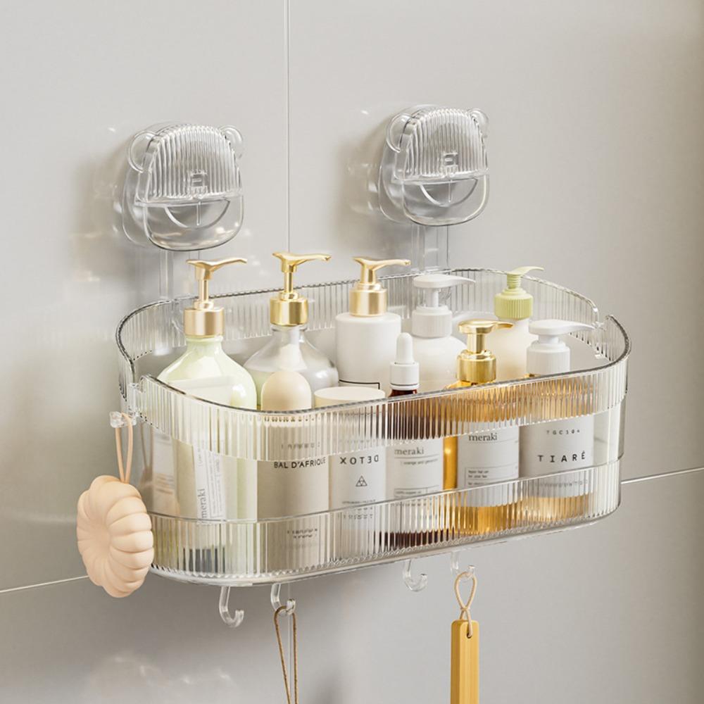 Suction Cup Rack, Bathroom, Toilet, Seamless, No Punching, Light Luxury Cosmetics, Washstand, Wall-mounted Storage Box.