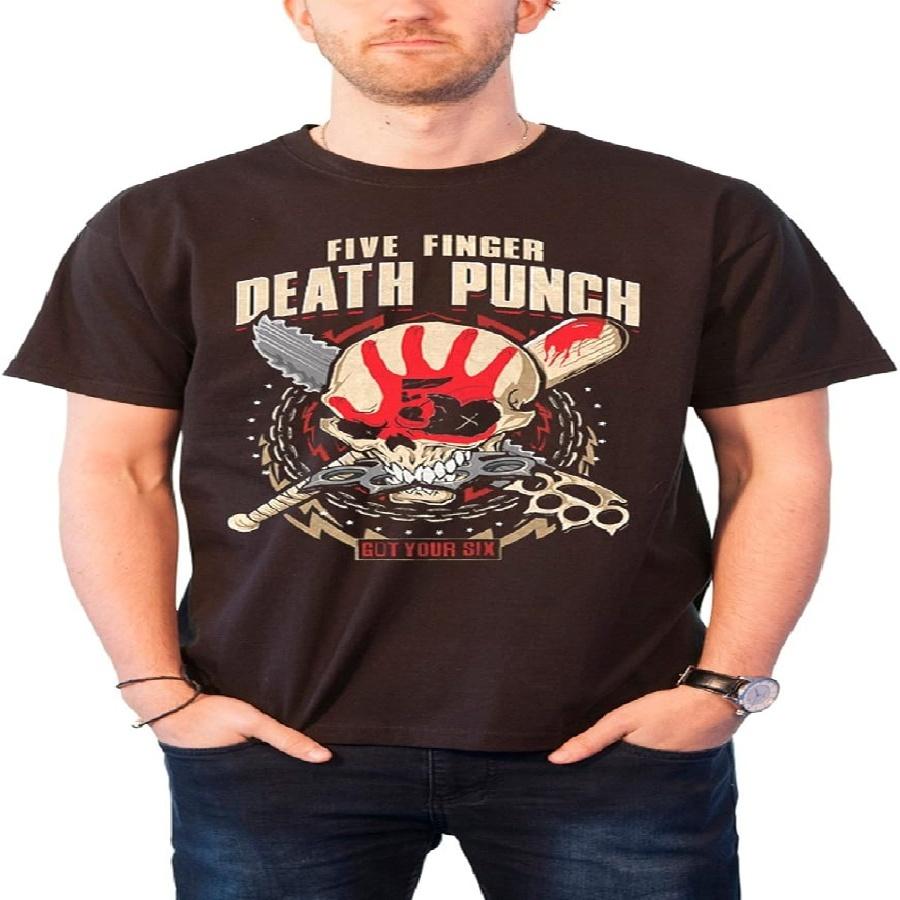 Five Finger Death Punch Mens T Shirt got your six Zombie Kill band logo Official(1) XXXXXL чёрный