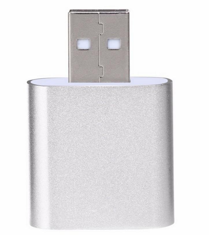 USB 7.1 Soundkarte aus Aluminiumlegierung für Audio-Listening und Live-Anrufe