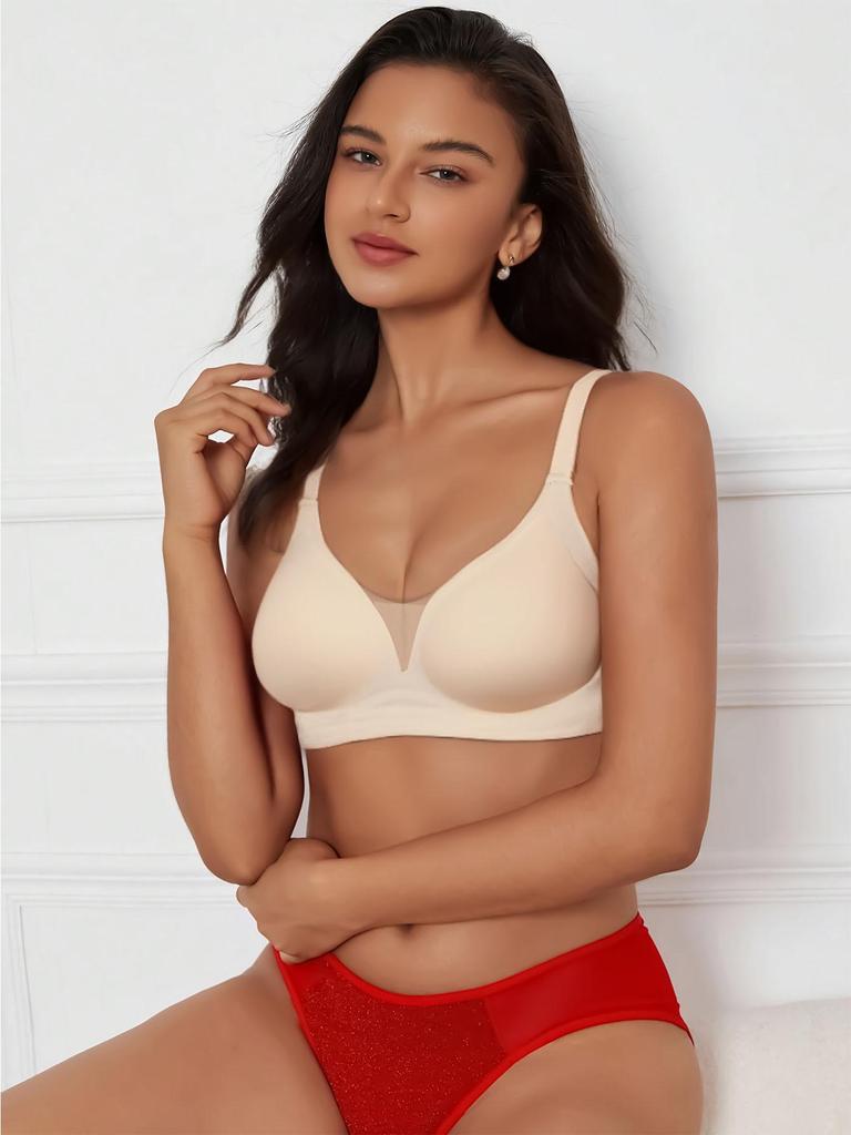 Seamless Plus Size Wire-Free Vest Bra with Hook & Eye Closure