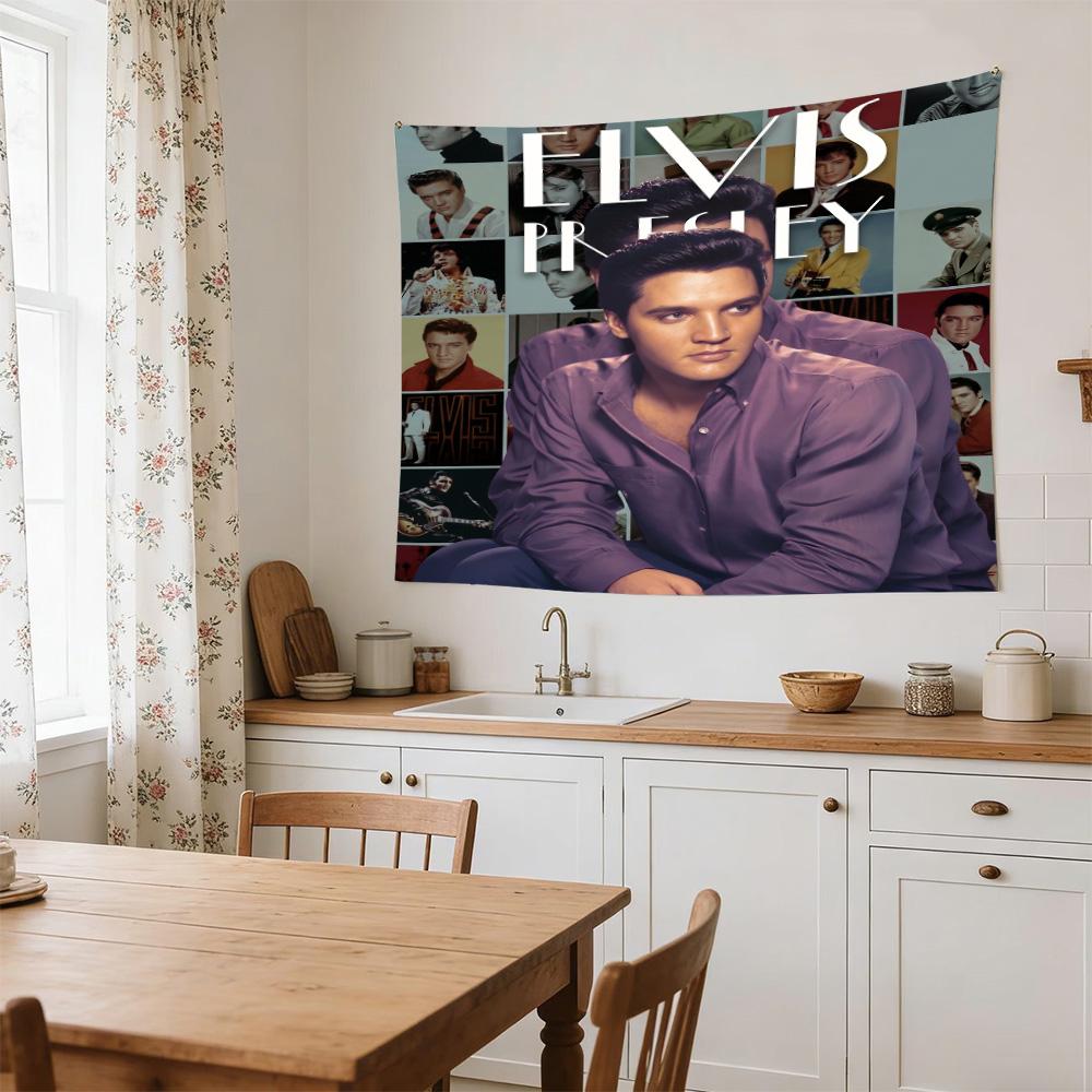 Glass Elvis Tribute Decorative Wall-Hanging Tapestry, Home Ornament for Living Room,Dorm and Fan Parties,Multi-style,celebrities,cartoons,music,sports