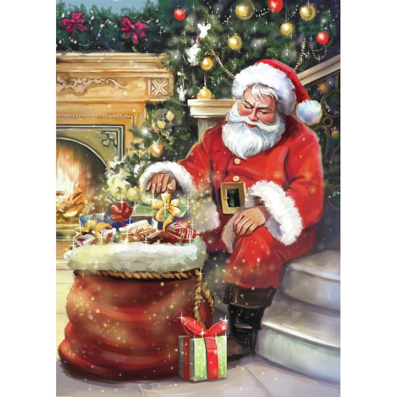 DIY 5D Diamond Painting Full Round Drill Rhinestone Cross Stitch Diamond Mosaic Christmas Santa Claus Embroidery Home Decor