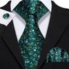 Barry Wang Formal Mens Paisley Silk Tie Set Mens Necktie Pocket Square Cufflinks Wedding