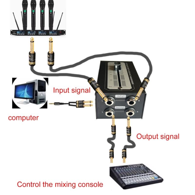 Precise Sound Adjuster Metal Volumes Controller with Sensitive Dials for 6.5mm Jacks Personalize Sound Experience