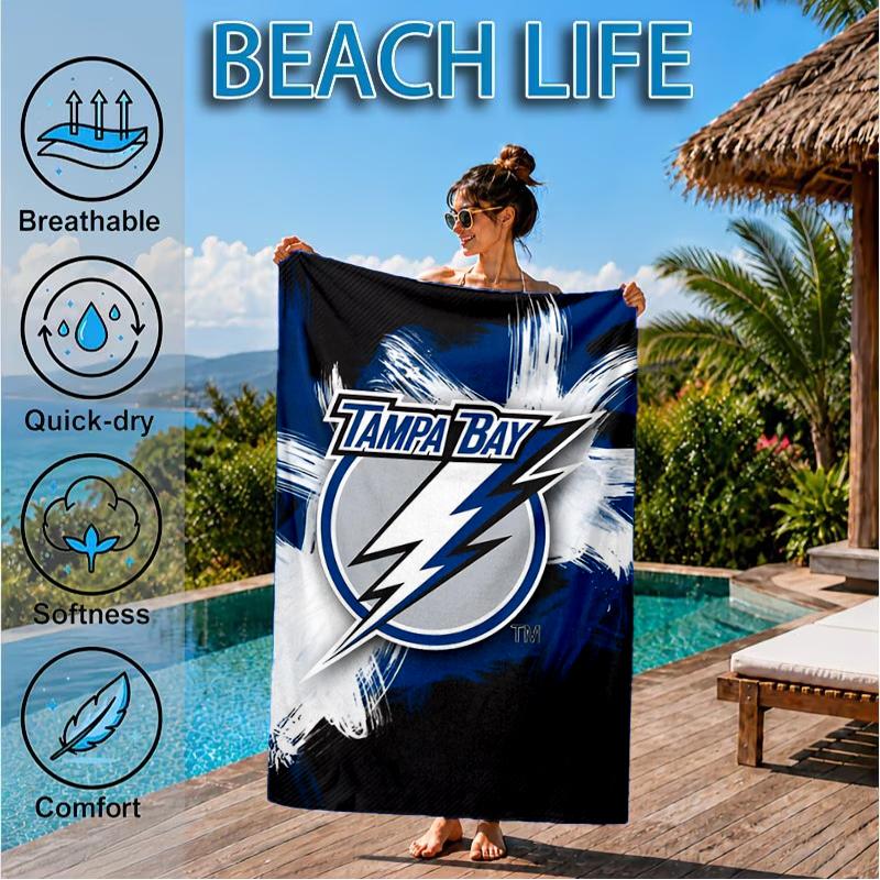 Tampa Bay Hockey Beach Towel, Super Soft Microfiber, Perfect Gift for Her/Him, Birthday, for Pool, Beach, Travel, Decor Beach Party