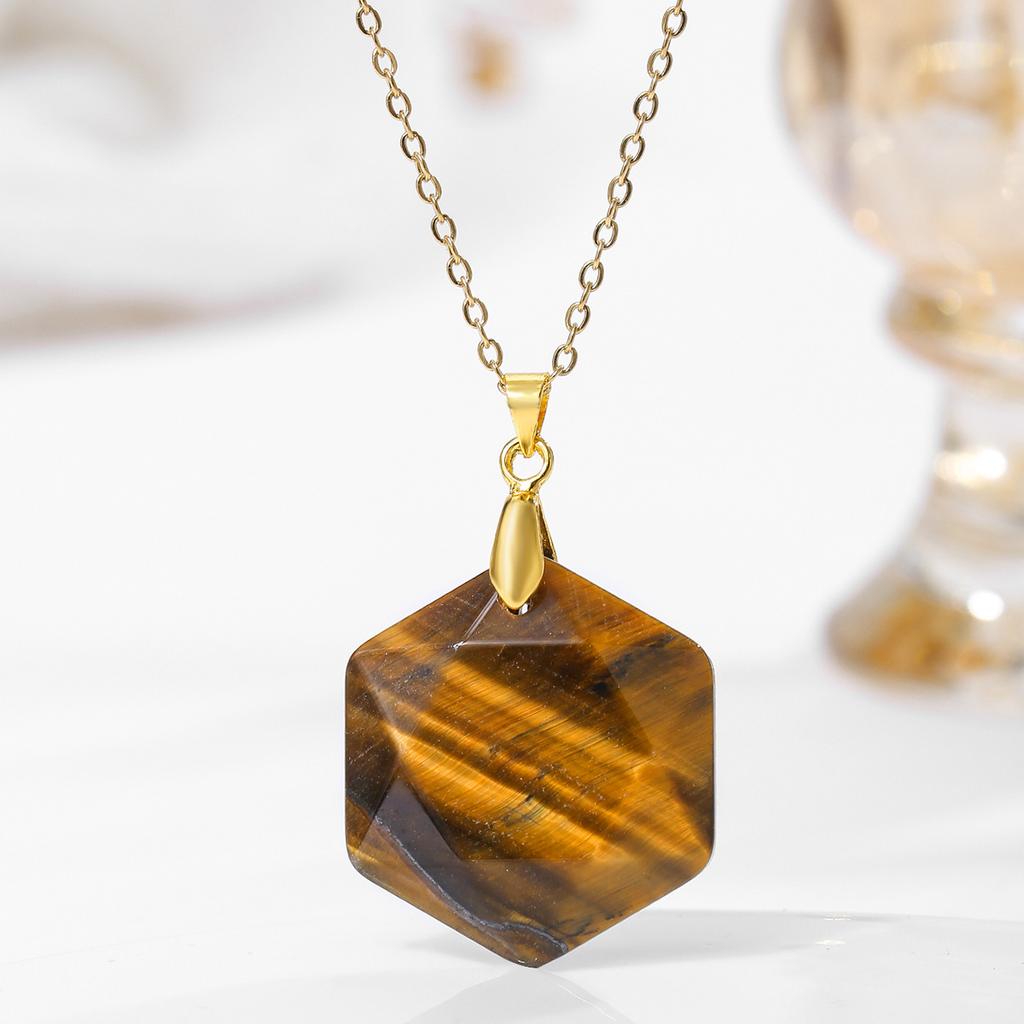 Natural crystal pendant, amethyst hexagram, David's star, necklace, Bohemian jewelry