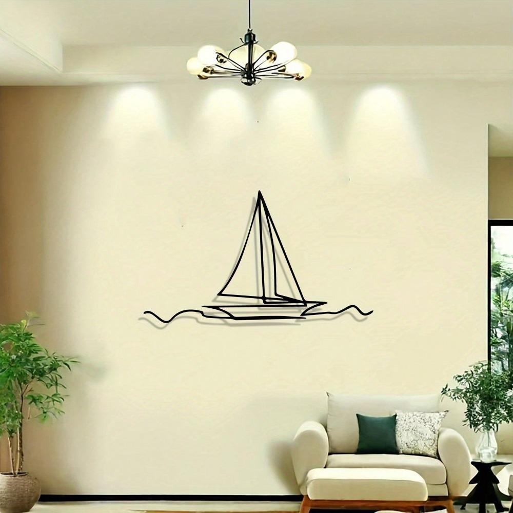 Nautical Metal Wall Art Sea Wave Ship Decor Powder Coated Home Gift