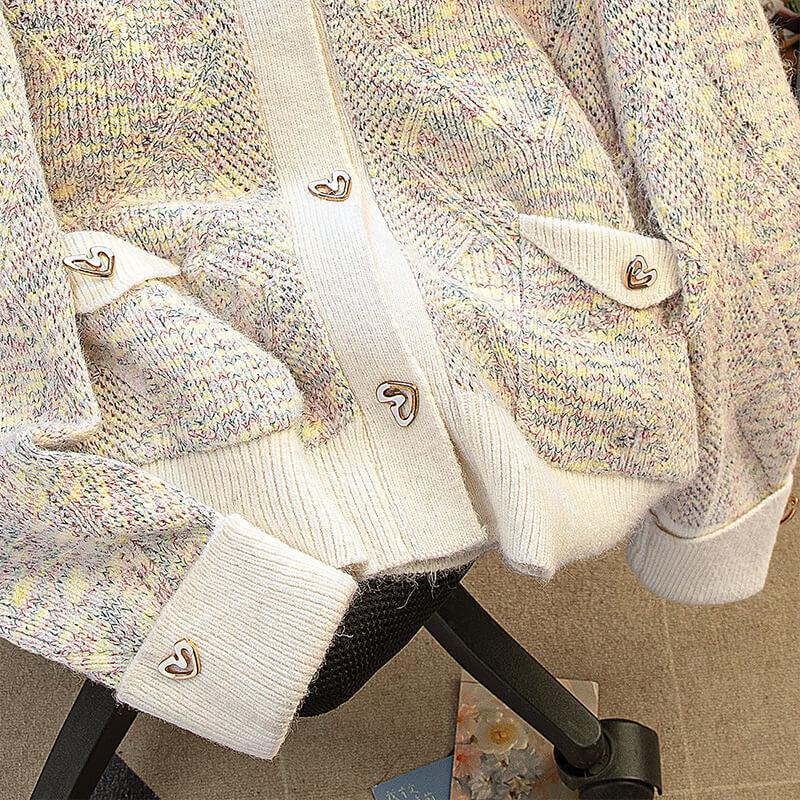 Sibaishe Strick-Cardigan mit V-Ausschnitt