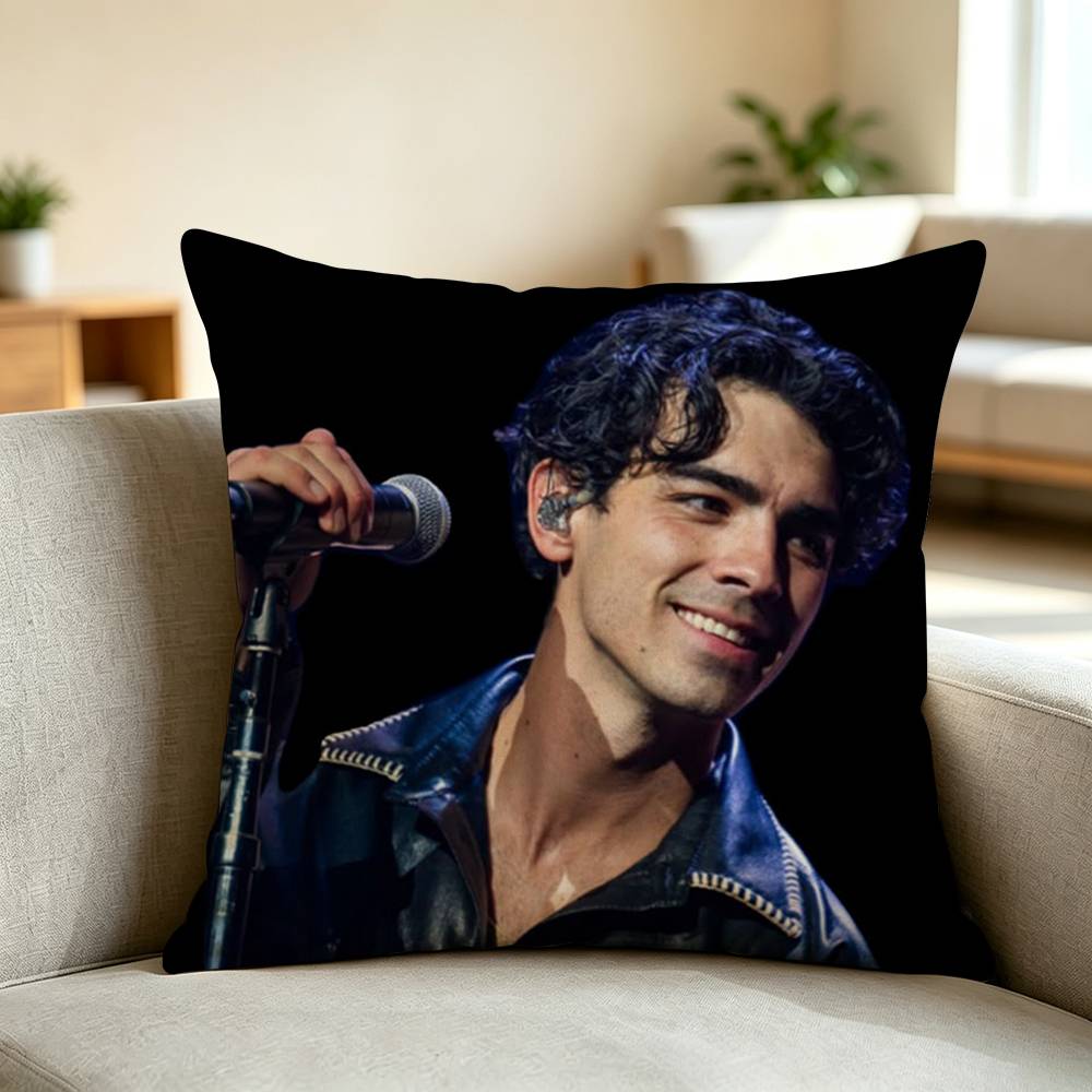 P-Pop Rock Trio Band J-Jonas Brothers Square Double-Sided printed Pillow Case Bedroom Bedside Pillow Sofa Cushion Cover