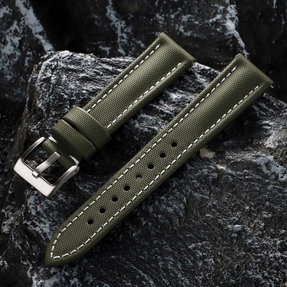 

Водонепроницаемый ремешок для часов из парусины, нейлоновый ремешок из канвы 18/19/20/21/22 мм для Omega для Blancpain, быстросъемный браслет, ремешок на запястье 18mm&with Silver Buckle