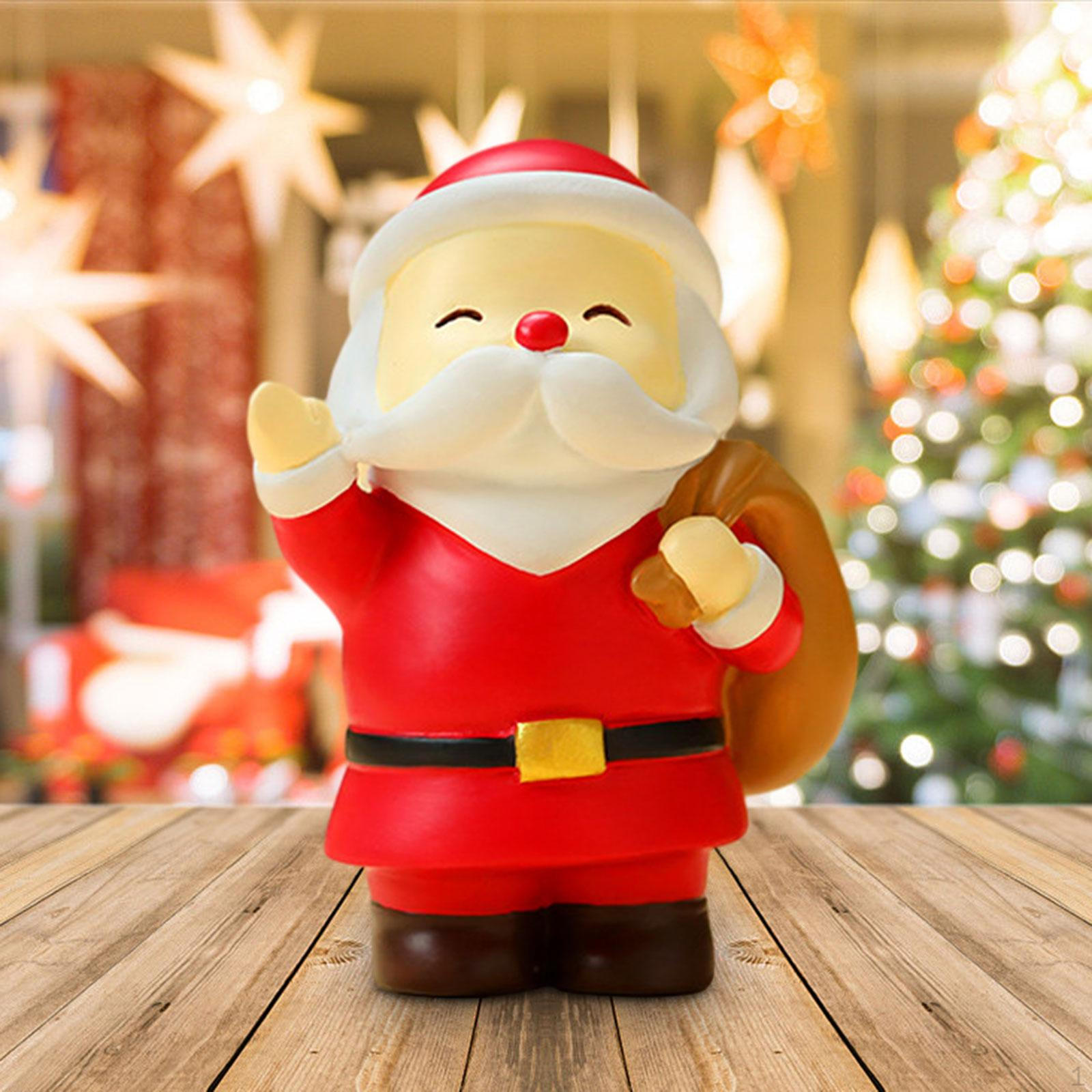 Christmas Decoration Statue Table Miniature Cute Hand Painted Photo Prop for Santa