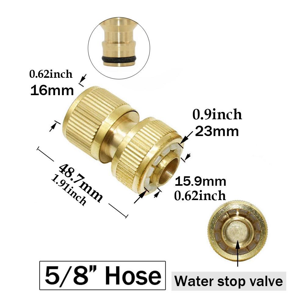 1/2'' 3/4'' 5/8" 1'' Mosiężny kran Szybkie złącze 16mm 20mm Miedziany adapter złączki do węża ogrodowego Pistolet do podlewania Złączki zatrzymujące wodę
